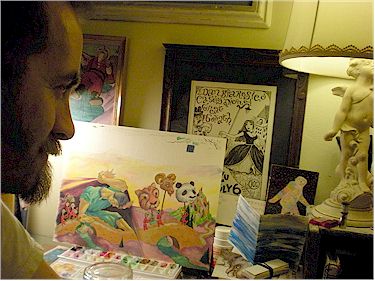 Dan Blakeslee creating color Illustration for CD